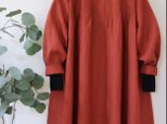 最終出品★国産リネン100% ピンタックワンピース★やや厚手の画像