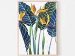 ストレリチアの絵 / アートポスター 植物 絵画 カラー アートプリント 自然 観葉植物 ゴクラクチョウカ 縦長の画像