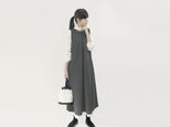 快適素材で上品きれいにお出かけ 発熱 ストレッチ ワンピース グレー ●MILLET-GRAY●の画像