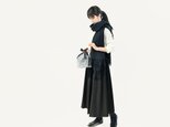 +3℃発熱 楽なのにきちんと見える 上質なスカート フォーマルOK 黒 ●FLAVIE-BLACK●の画像