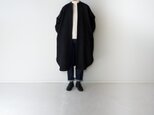 compressed wool/ long shirt one piece/blackの画像