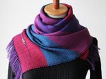 都会的なウール手織りマフラー　多色パープル/プレゼント/秋冬カラーの画像