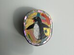 漆ブローチ「penguin」