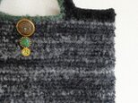 WOOLチャコールグレー×黒×深緑トートBAG