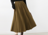 秋冬無地プリーツスカート/ゆったりスカート/Aラインのビッグスカート
