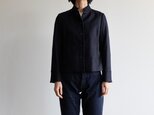 タスマニアウール スタンドカラージャケット ネイビー　HANDROOM WOMEN'Sの画像