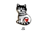 猫のピカピカブローチ　S　(シルバー)の画像