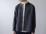 woolcotton/raglan open shirt/grayの画像