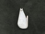 木製ブローチ【白猫A】の画像