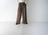 donegal tweed wide pants/brownの画像