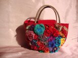 FULL BLOOM BAG＊花ざかりバッグ赤の画像