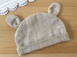再3♪クマさん♪ふんわり4重ガーゼ♪お帽子の画像