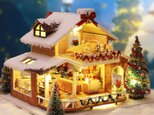 「暖かい雪国の家」ミニチュア ドールハウス ★完成品★の画像