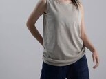 【L】Padded Tank Top ブラトップ リネン78% タンクトップ/亜麻ナチュラル p004j-amn2-lの画像