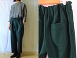 【受注制作】深緑/圧縮ウールニット 9分丈パンツの画像