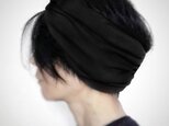 ターバンなヘアバンド　ストレッチ黒ワイド　送料無料の画像