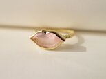 Ｋ18 Rose quartz Lip Ringの画像