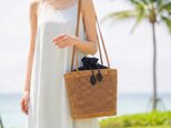 肩掛けスタイル☆涼しげカジュアルに♪かごバッグ バリ島 アタバッグ ハンドバッグ ハンドメイド カゴバッグ