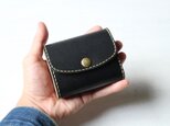 【受注生産品】小さい三つ折り財布 ～栃木ブラックサドル×栃木ヌメ～の画像