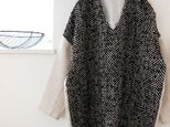 ヘリンボーンツイード×リネンの異素材 コクーン チュニック