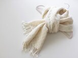 カシミヤ　＜綿雪ⅱ＞手織りストールの画像