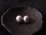【K18YG】大粒グレーバロックパールのピアス／Baroque pearl