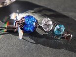 携帯ストラップ ほたる玉 光る ホタルガラス アクセサリー 琉球 沖縄 お土産 おすすめ 人気 かわいい お守り ブルー