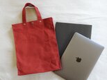 縦長　パラフィントートバッグ　レンガ