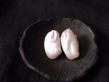 【K14gf】大粒バロックパールのピアス／Baroque pearl・flat