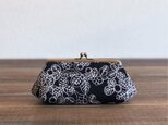 がまぐちポーチＬ　お花刺繍の画像