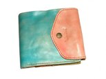 half wallet 空色×ピンクの画像
