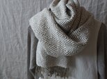 organic cotton shawl_handwoven/khakiの画像