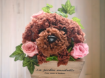 フラワーペット【トイプードル】プリザーブドフラワー 母の日 カーネーション 犬 花の画像