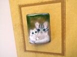 14　猫の肖像画のブローチの画像