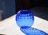 ワッフル丸花瓶～コバルトブルー～の画像