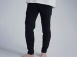 【Mサイズ】Linen knit タイツ オールシーズン着用できます / ブラック b014n-bck2-mの画像