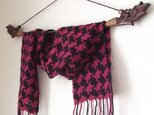 手織りカシミアミニマフラー・・あかむらさき