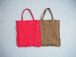 Linen frilled tote bagの画像