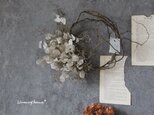 wreath[Diana]　　ルナリアと雲竜ヤナギのリース№１　　　　ドライフラワーリース　　ルナリア　ハーフリースの画像