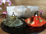 雛飾りセット…翠と橙、ぼんぼり、屏風の画像