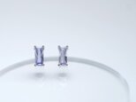 ミニ ラベンダーアメジスト スクエア ピアス シルバー925