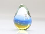 ガラスの雫のプチオブジェ 「金色の夜明け」