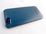 iPhone5, 5S用　レザーカバー　青　suica対応の画像