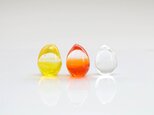 ガラスのプチオブジェ「虹の雫」 ビタミンカラー3色セットの画像