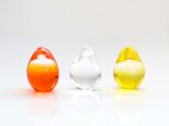 ガラスのプチオブジェ「虹の雫」 ビタミンカラー3色セット