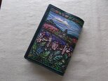 文庫サイズブックカバー 刻印,拭き染め 牛革