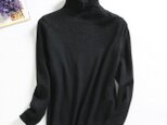 ★サンプルセール　1点のみ★至福の肌触りニット　下着ニット　ハイネック　ブラック