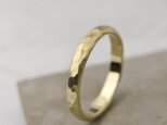 つや消し槌目 真鍮プレーンリング 3.0mm幅 マットハンマー｜BRASS RING｜686の画像