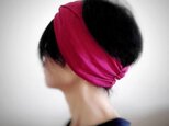 ターバンなヘアバンド　ラズベリーストレッチ　送料無料の画像