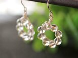 [silver999] クリスタル（水晶）と純銀のサークルピアス／イヤリング